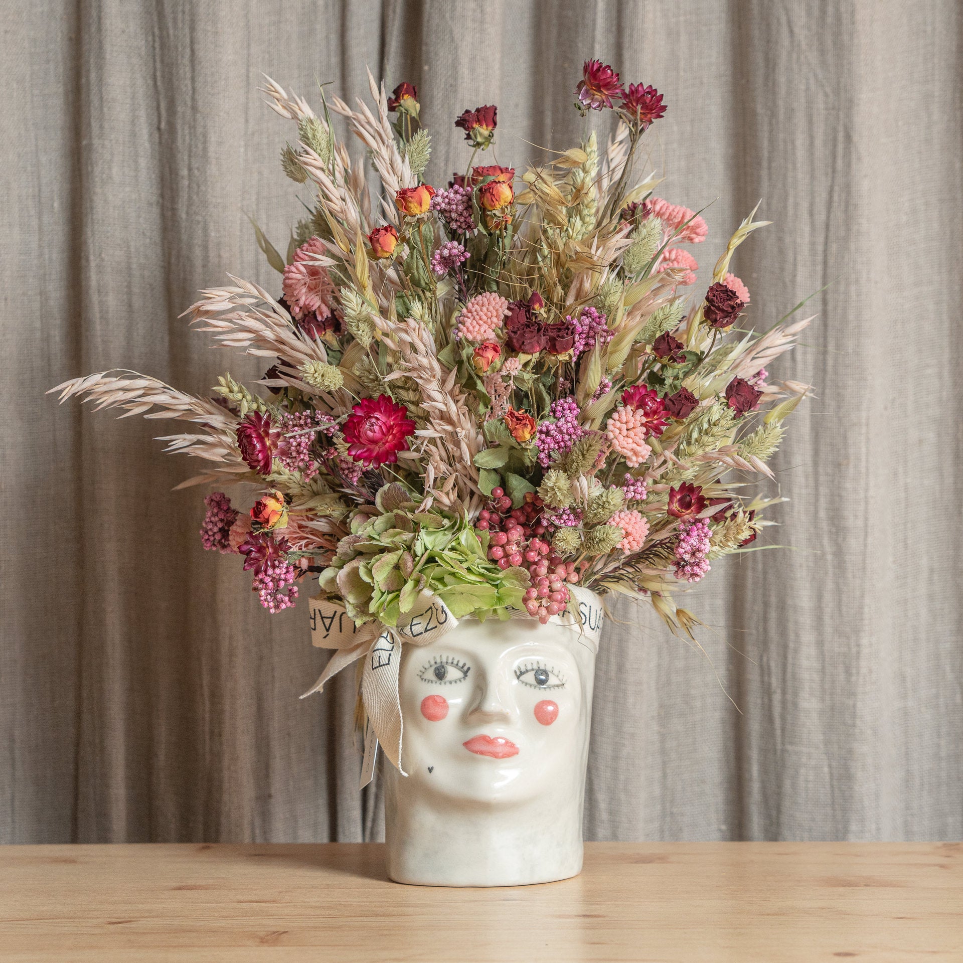 Jarrón Isabel I con Flores Preservadas