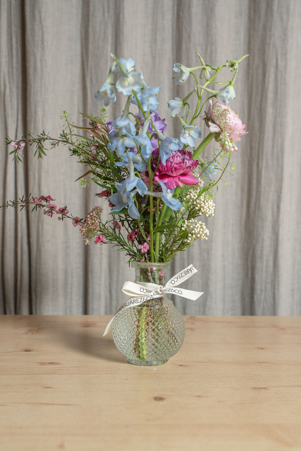 Juego de 2 Violeteros de Cristal con flores 2