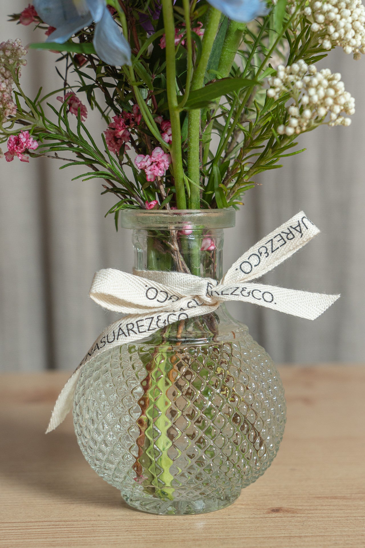 Juego de 2 Violeteros de Cristal con flores 4