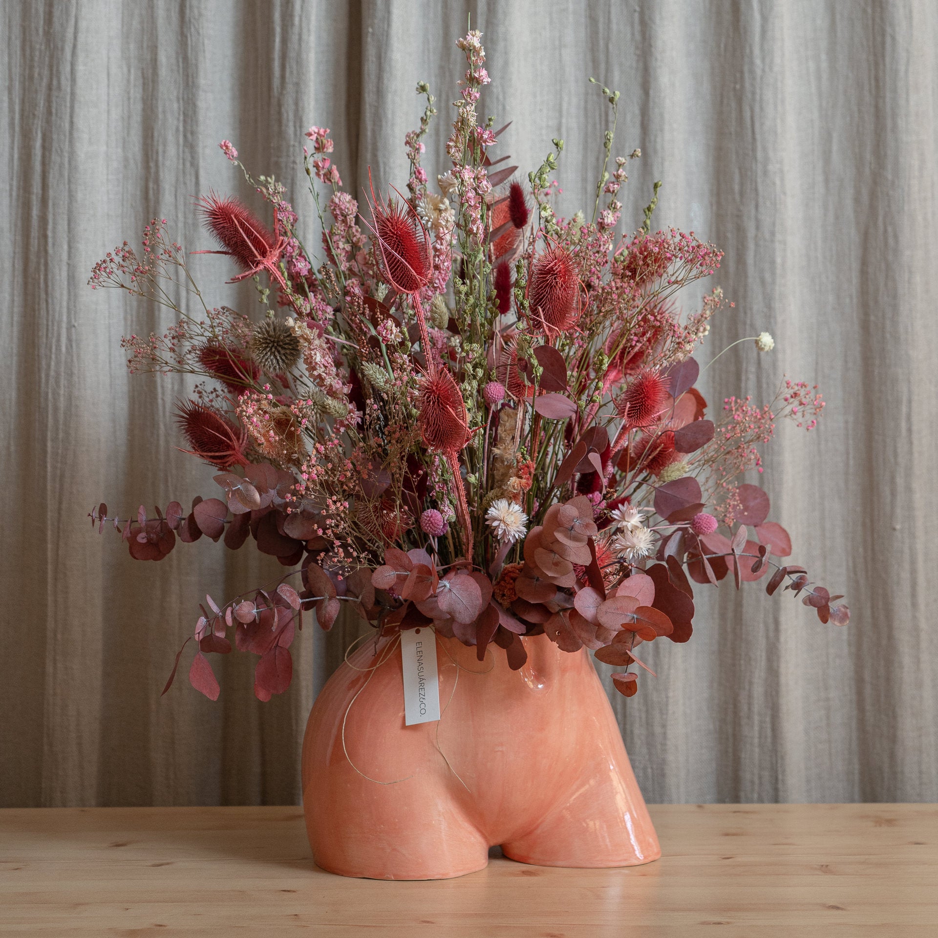 Miss y Mini Bum Bum rosa con Flores Preservadas 4